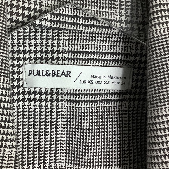 Pull‎ & Bear Double Breasted Houndstooth Blazer Jacket - Picture 5 of 12